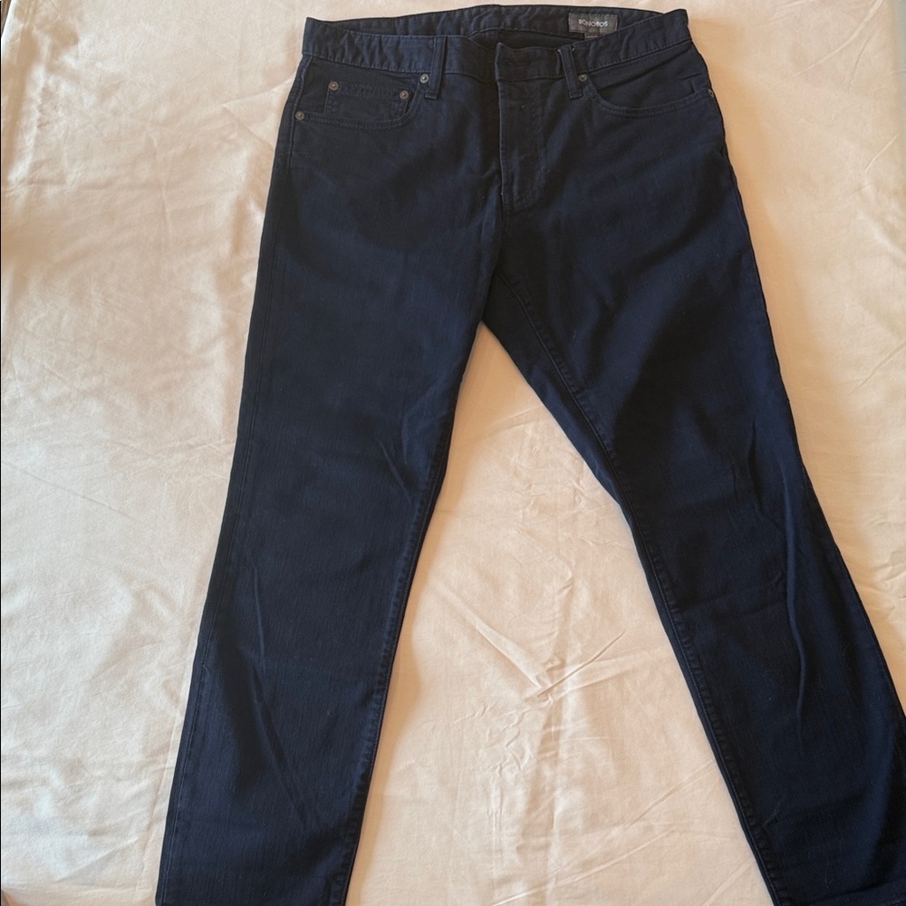 Bonobos Dark Blue Garment Dyed Tailored Jeans